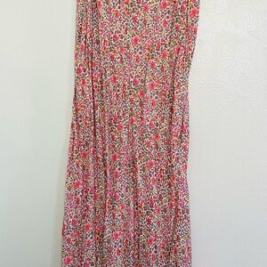 J. Crew Floral Pink Midi Dress